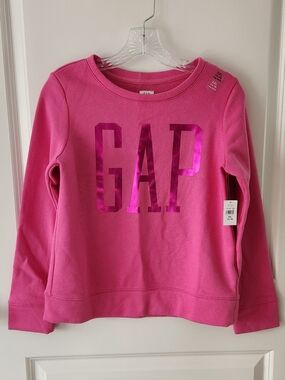 GAP Kids Girls Pink Foil Logo Sweatshirt - NWT- Size XXL (14-16)